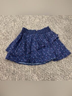 Ever After Girl’s Navy Floral Tiered Mini Skirt